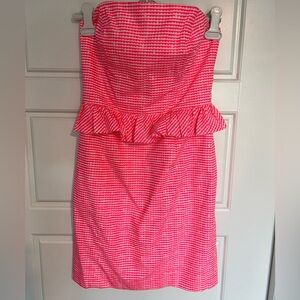 Lilly Pulitzer Strapless Lined Pink Mini Dress size 4